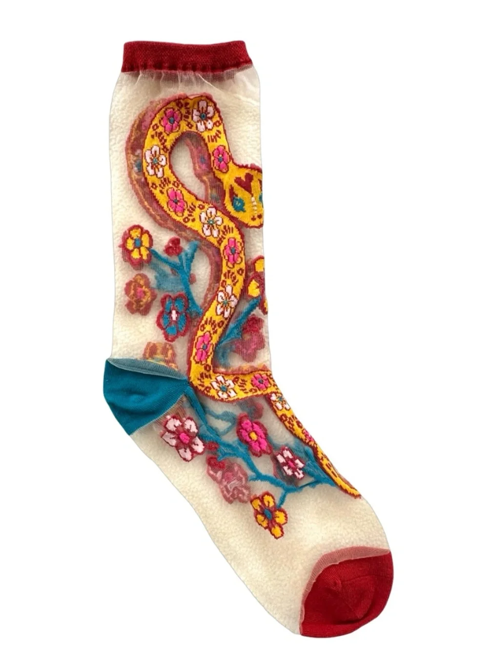 SOCK CANDY Women’s Multicolor Sheer Socks ONE SIZE Year of the Snake